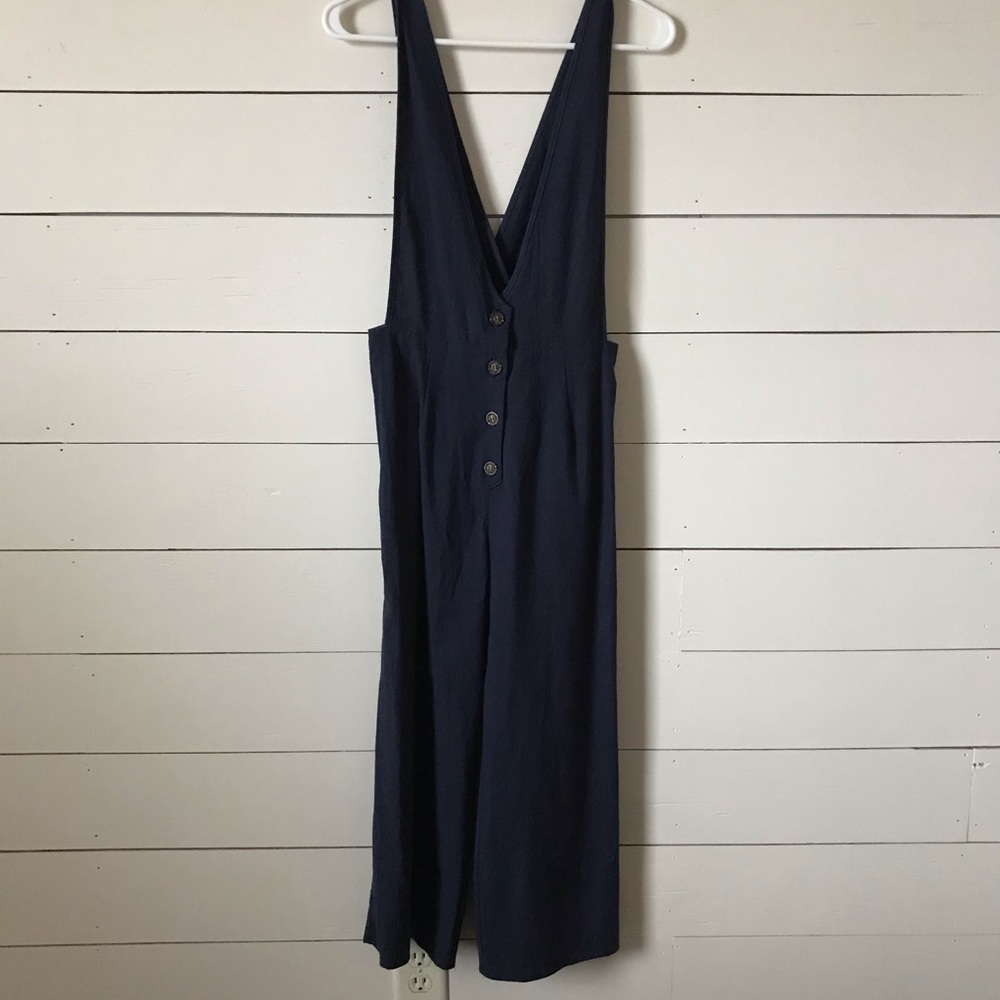 Navy blue jumpsuit.